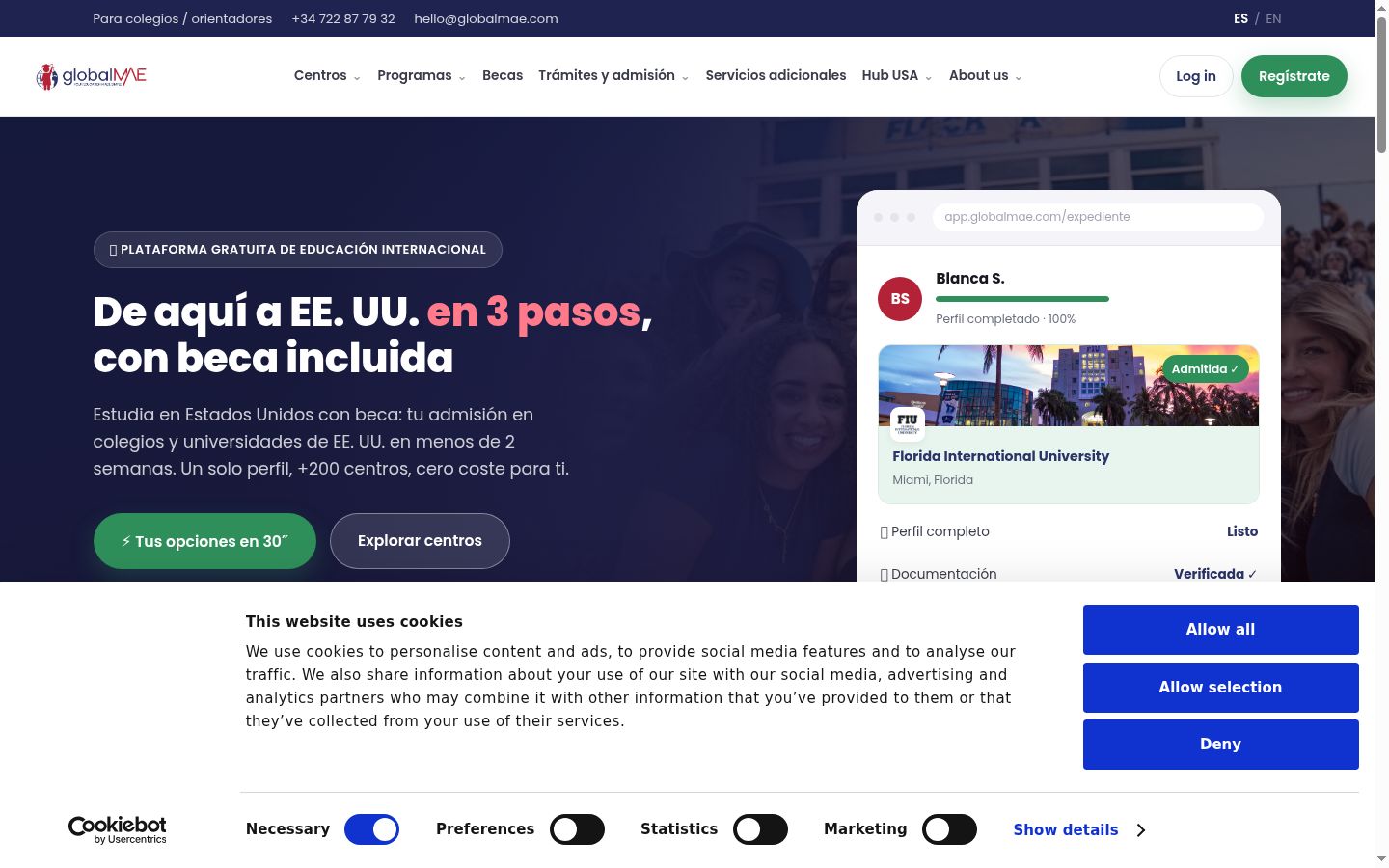 Snímka obrazovky banera súhlasu zobrazeného pred akoukoľvek interakciou