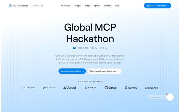 Screenshot of globalmcphackathon.com
