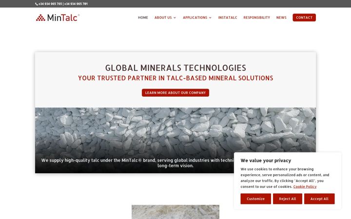 Screenshot of globalmineralstech.com