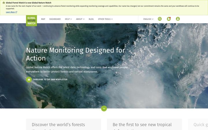 Screenshot of globalnaturewatch.org