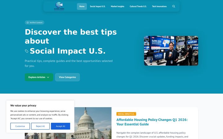 Screenshot of globalnewsspotlight.com
