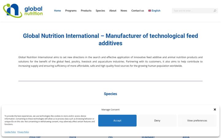 Screenshot of globalnutrition.com