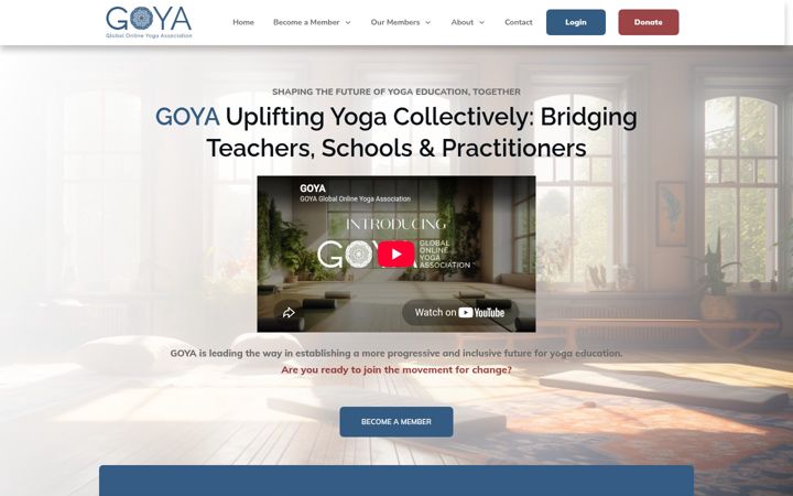 Екранна снимка на globalonlineyogaassociation.org