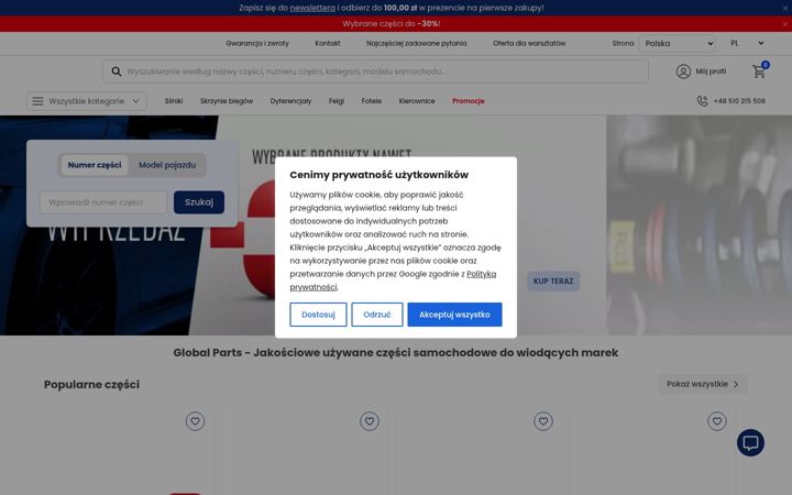 Screenshot of globalparts.com.pl