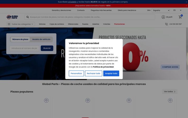 Screenshot of globalparts.es