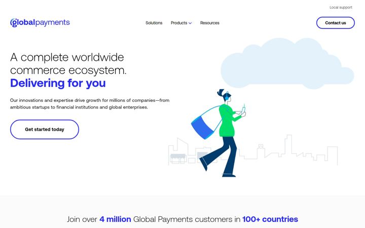 Ekrano kopija globalpayments.com