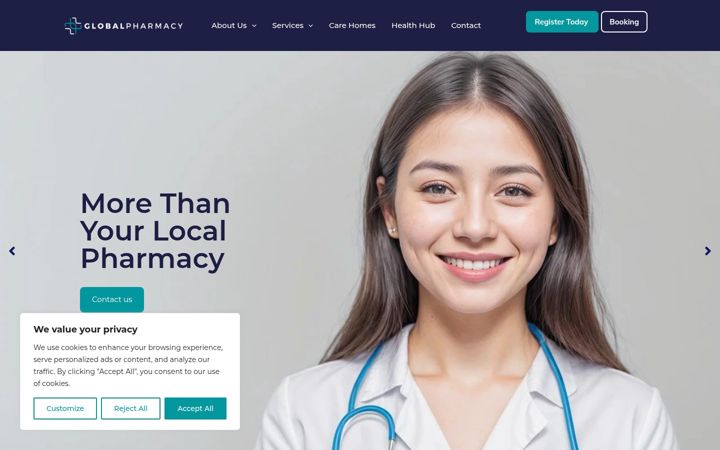 Screenshot of globalpharmacy.co.uk