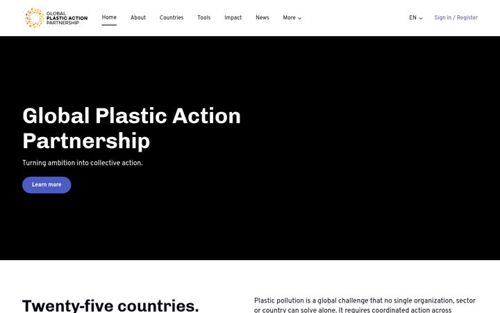 Screenshot of globalplasticaction.org