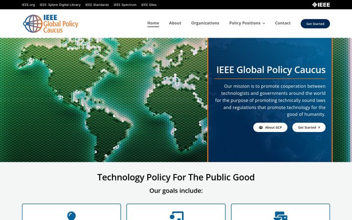 Screenshot of globalpolicy.ieee.org