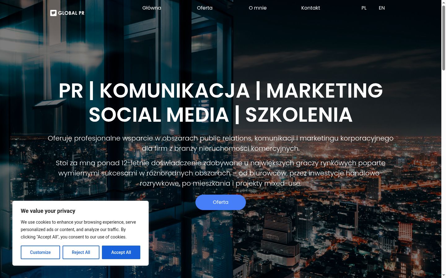 Snímek obrazovky baneru souhlasu zobrazeného před jakoukoli interakcí