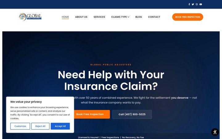 Screenshot of globalpublicadjusters.com