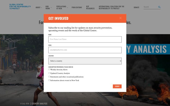 Screenshot of globalr2p.org