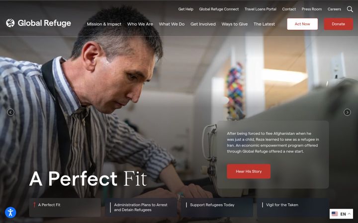 Screenshot of globalrefuge.org