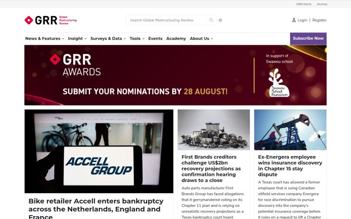 Screenshot of globalrestructuringreview.com