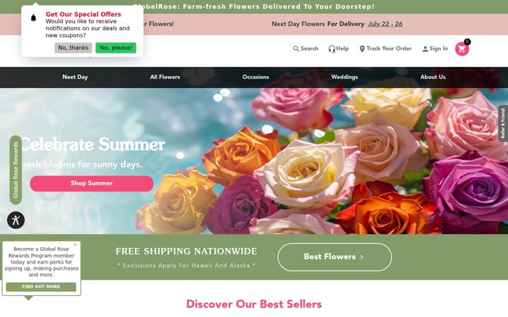 Screenshot of globalrose.com