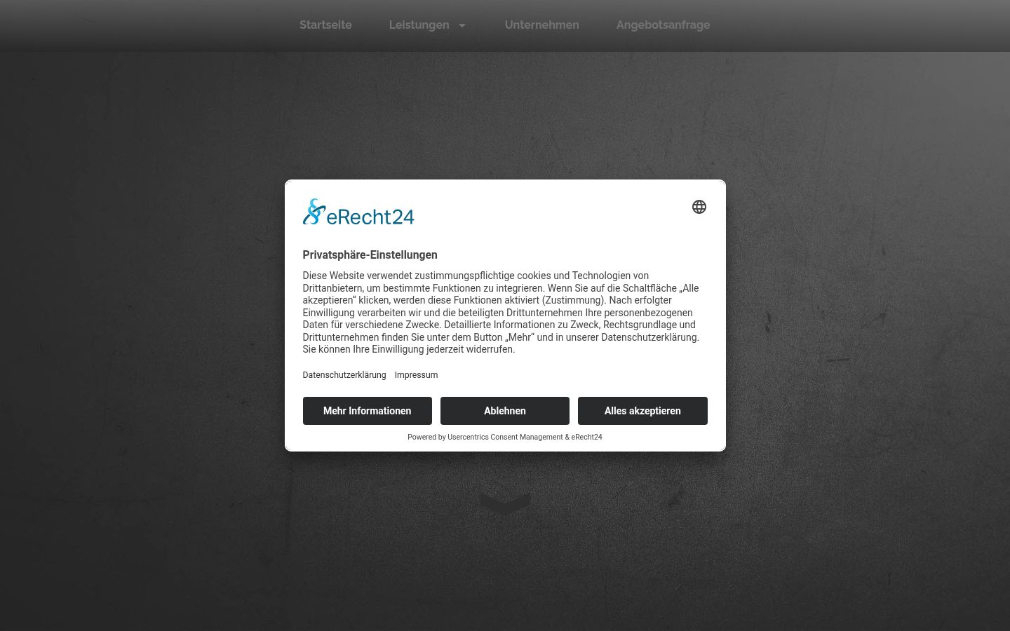 Screenshot del banner di consenso mostrato prima di qualsiasi interazione