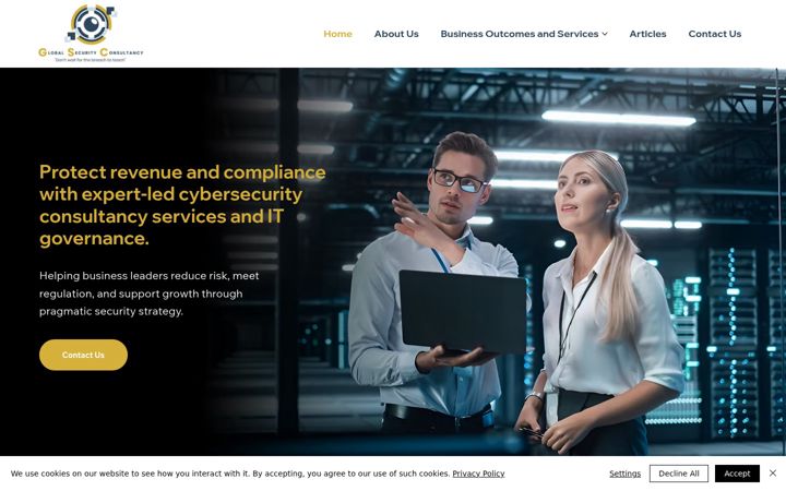 Screenshot of globalsecurityconsultancy.co.uk