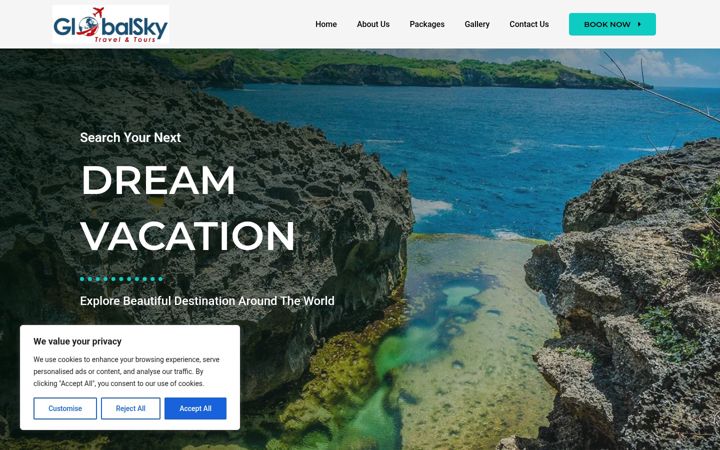 Screenshot of globalskytravel.com
