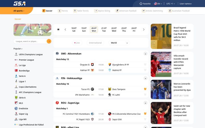 Screenshot of globalsportsarchive.com