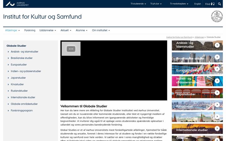 Screenshot of globalstudies.dk