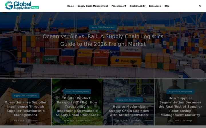Screenshot of globalsupplychainnews.com