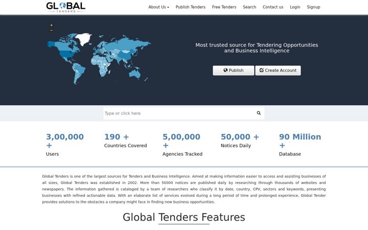 Screenshot of globaltenders.com