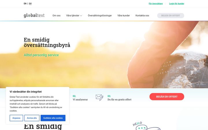 Screenshot of globaltext.se