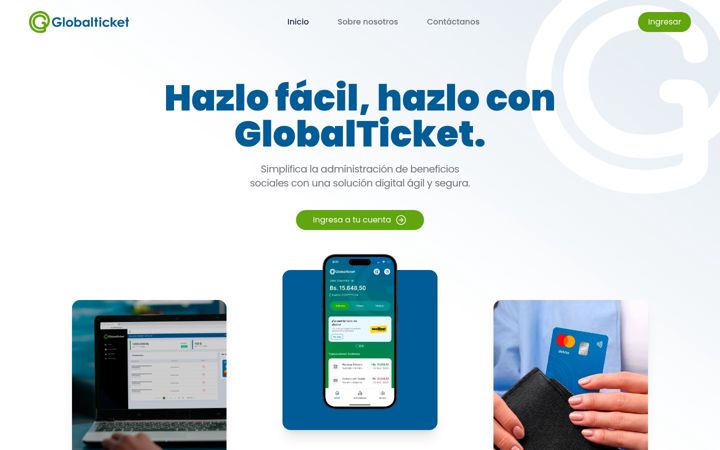 Posnetek zaslona globalticket-ve.com