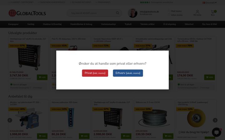 Screenshot of globaltools.dk