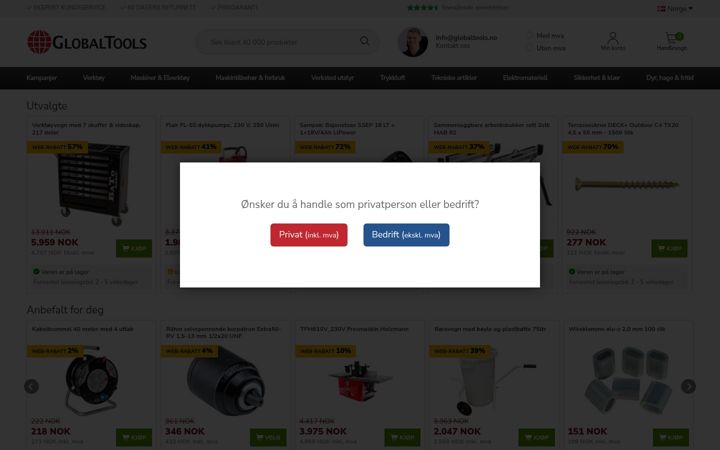 Screenshot of globaltools.no