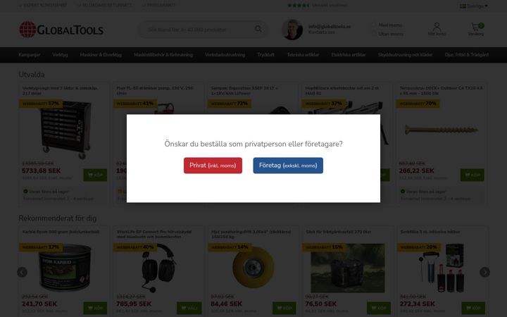 Screenshot of globaltools.se