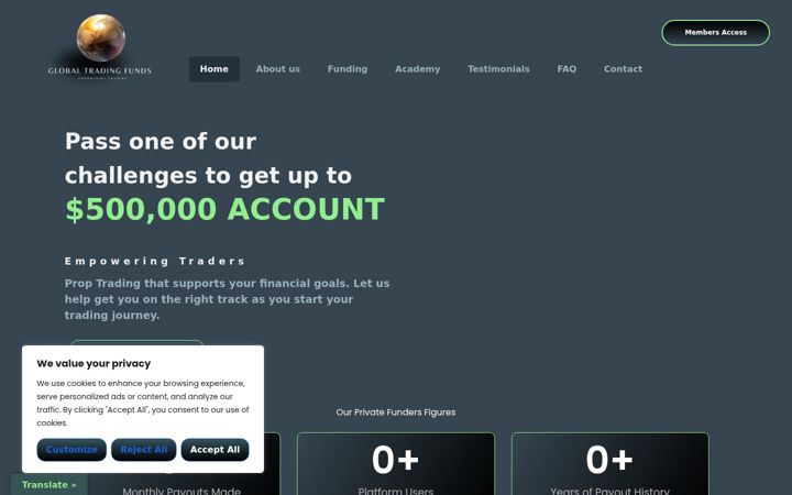 Screenshot of globaltradingfunds.com