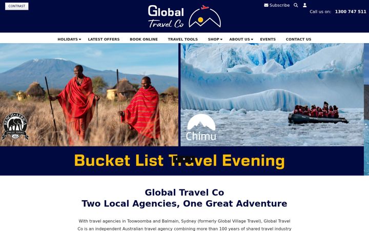 Screenshot of globaltravelco.au