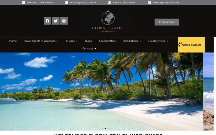 Screenshot of globaltravelworldwide.co.uk