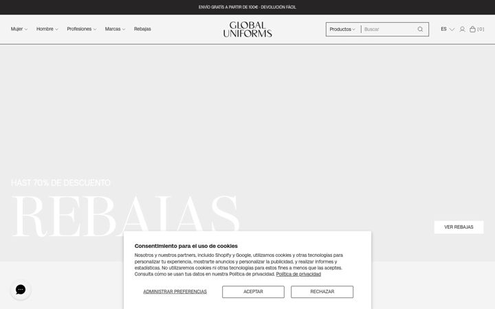 Screenshot of globaluniforms.es