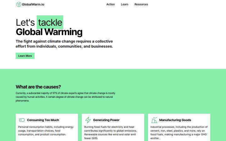 Screenshot of globalwarm.io