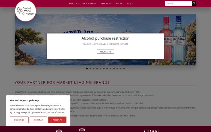 Screenshot of globalwinehouse.com