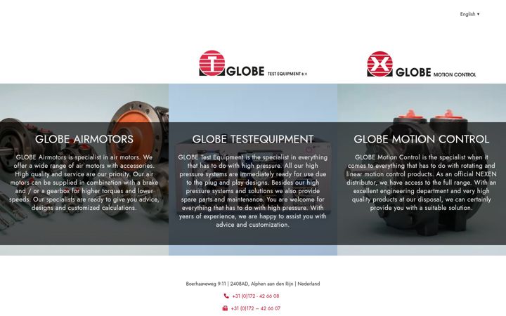 Screenshot of globe-benelux.com