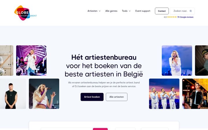 Screenshot of globe-entertainment.be