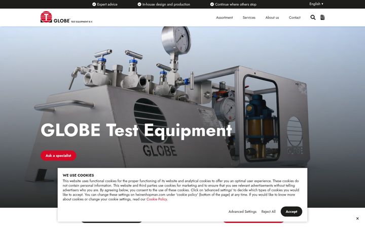 Screenshot of globe-testequipment.com