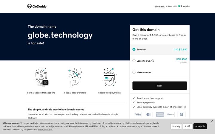Screenshot of globe.technology