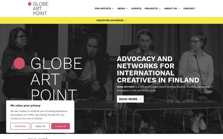 Screenshot of globeartpoint.fi