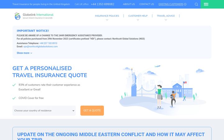 Screenshot of globelink.co.uk