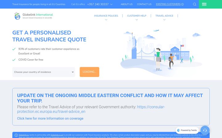 Screenshot of globelink.eu