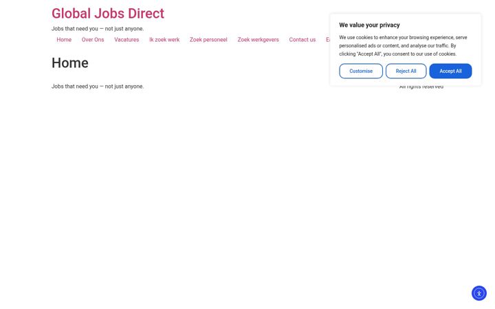 Screenshot of globeljobsdirect.com
