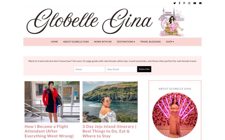 Screenshot of globellegina.com