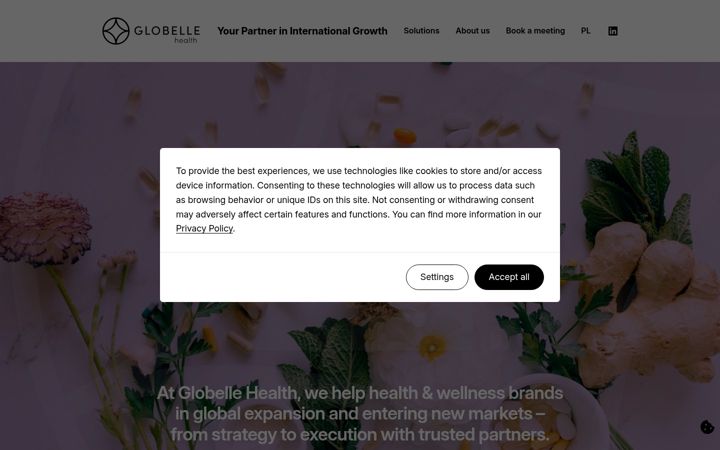 Screenshot of globellehealth.com