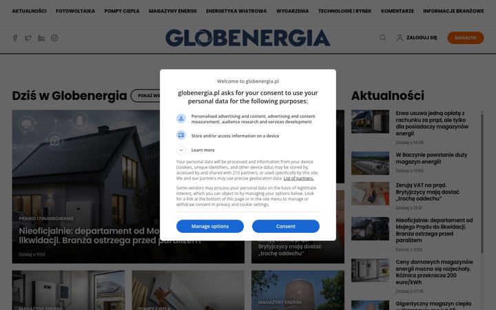Screenshot of globenergia.pl