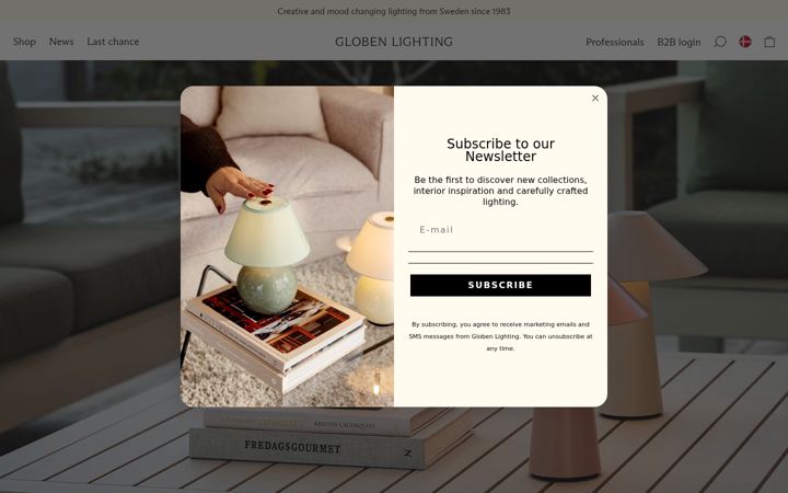Screenshot of globenlighting.com