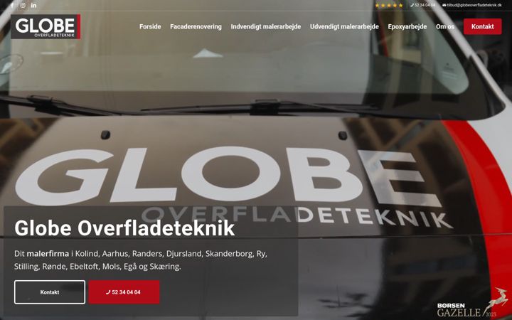 Screenshot of globeoverfladeteknik.dk